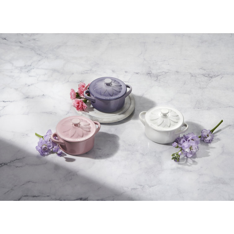 Le Creuset Stoneware Mini Round Cocotte with Flower Lid